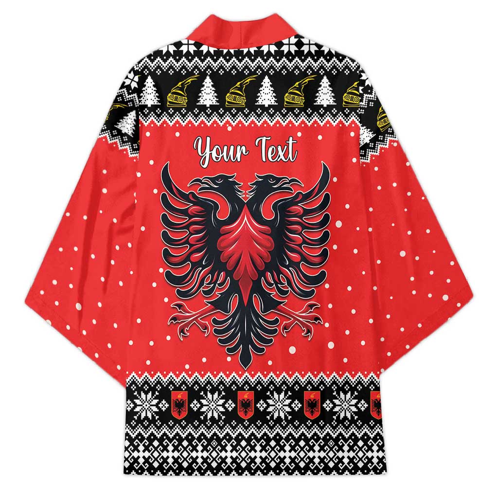 Personalized Albania Christmas Eagle Kimono The Double-headed Eagle - Wonder Print Shop