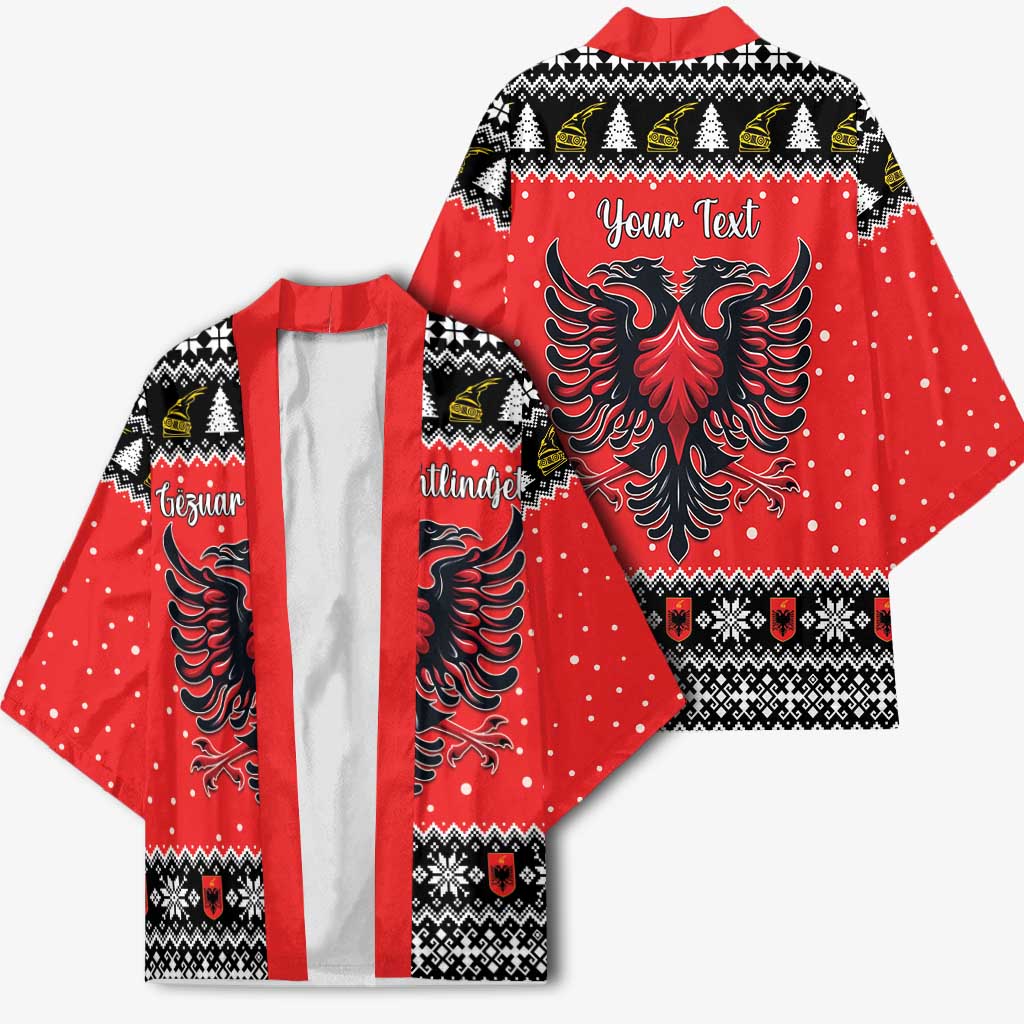 Personalized Albania Christmas Eagle Kimono The Double-headed Eagle - Wonder Print Shop