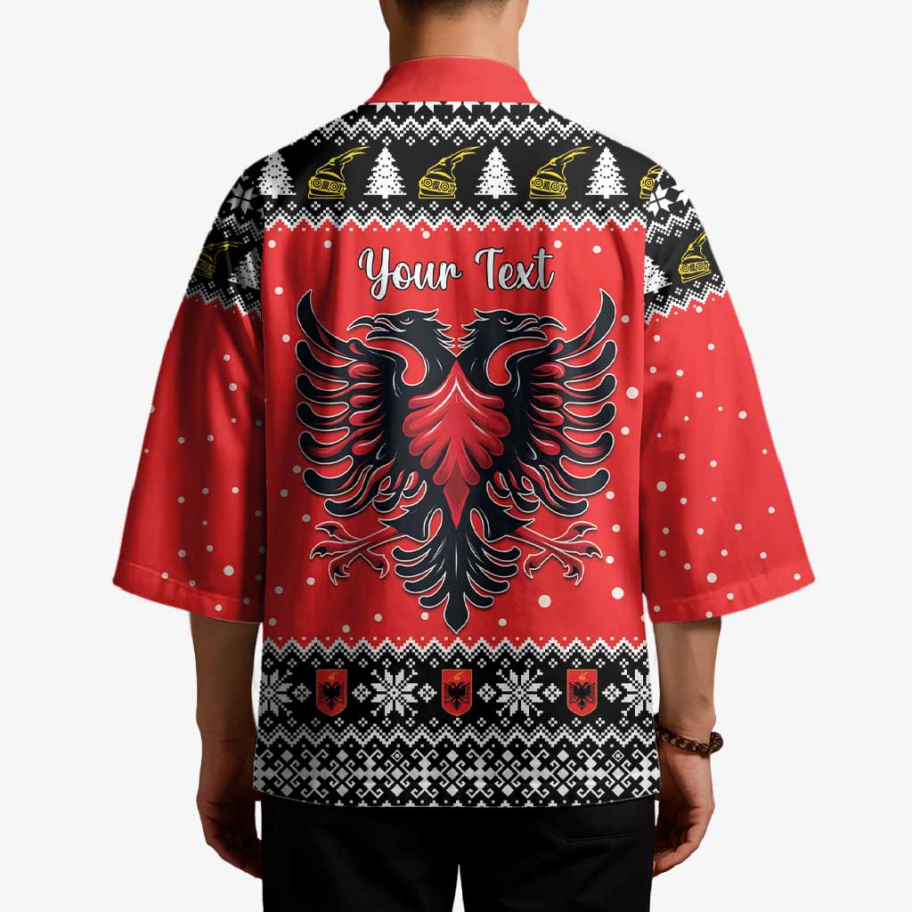 Personalized Albania Christmas Eagle Kimono The Double-headed Eagle - Wonder Print Shop