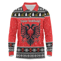 Personalized Albania Christmas Eagle Long Sleeve Polo Shirt The Double-headed Eagle - Wonder Print Shop