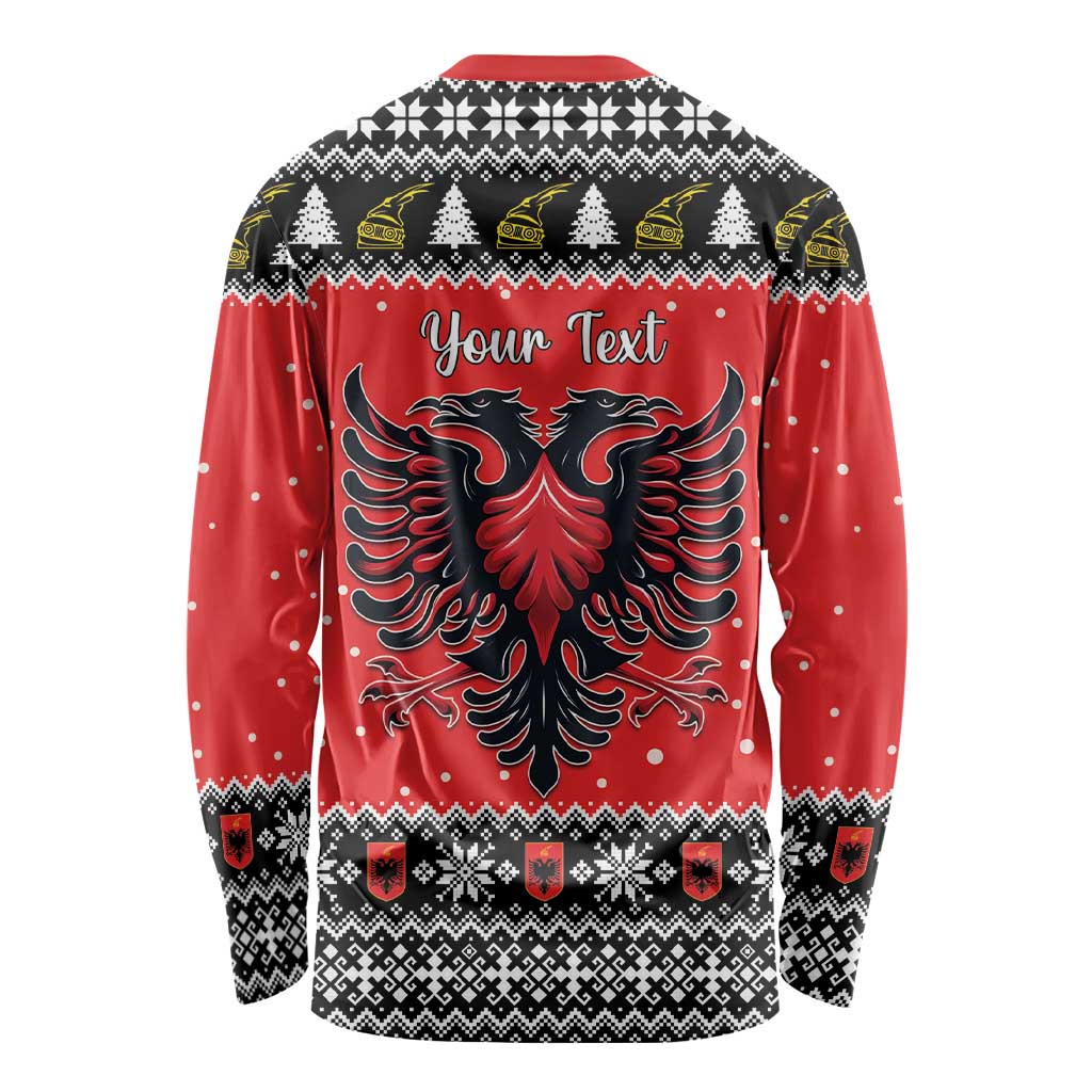 Personalized Albania Christmas Eagle Long Sleeve Shirt The Double-headed Eagle - Wonder Print Shop