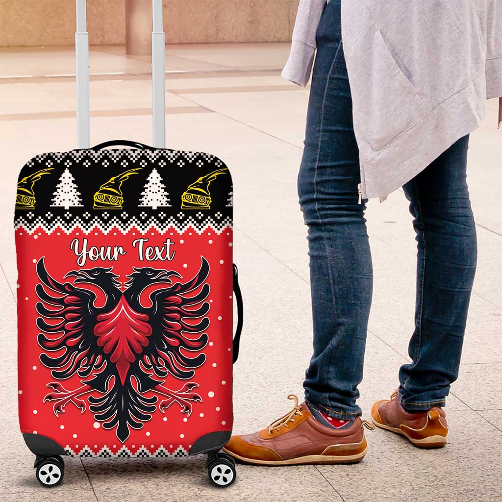Personalized Albania Christmas Eagle Luggage Cover The Double-headed Eagle - Wonder Print Shop