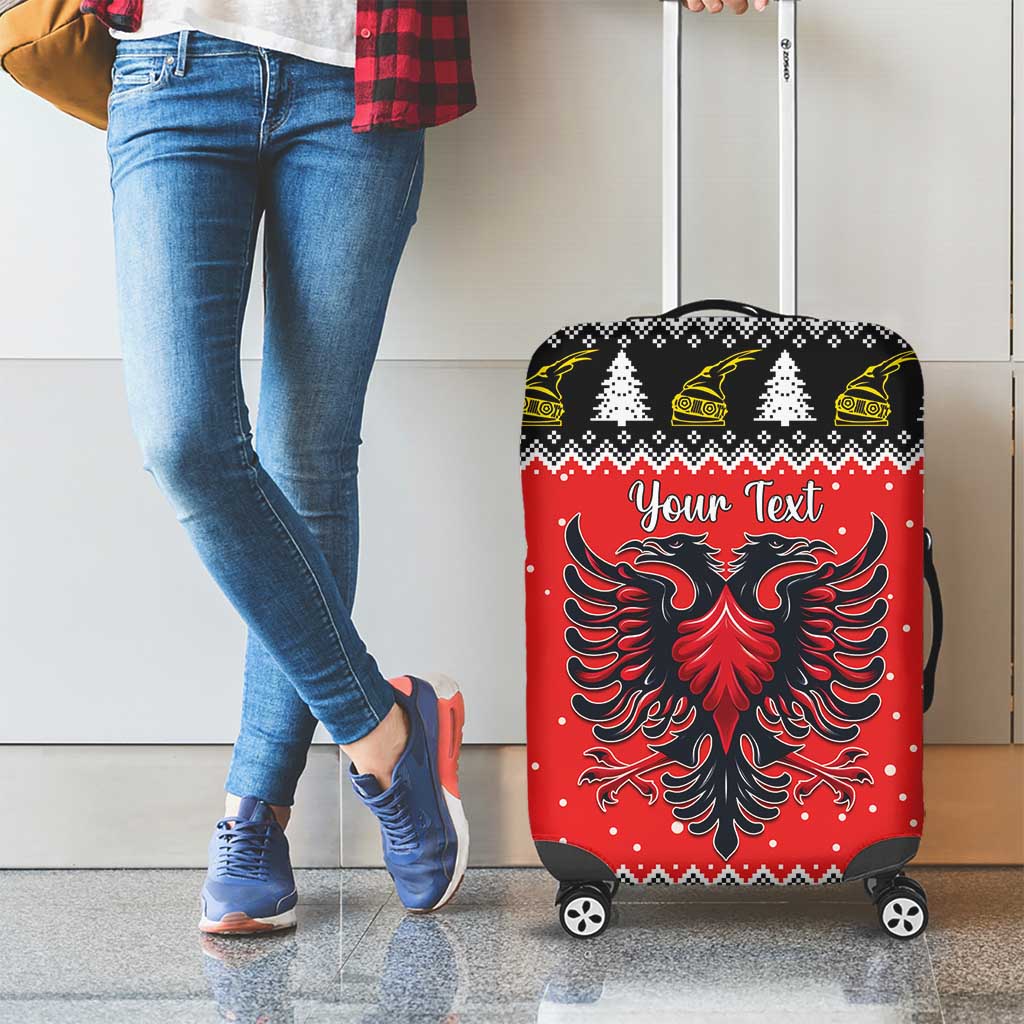Personalized Albania Christmas Eagle Luggage Cover The Double-headed Eagle - Wonder Print Shop
