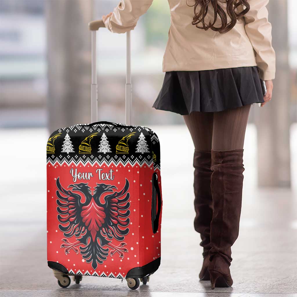 Personalized Albania Christmas Eagle Luggage Cover The Double-headed Eagle - Wonder Print Shop