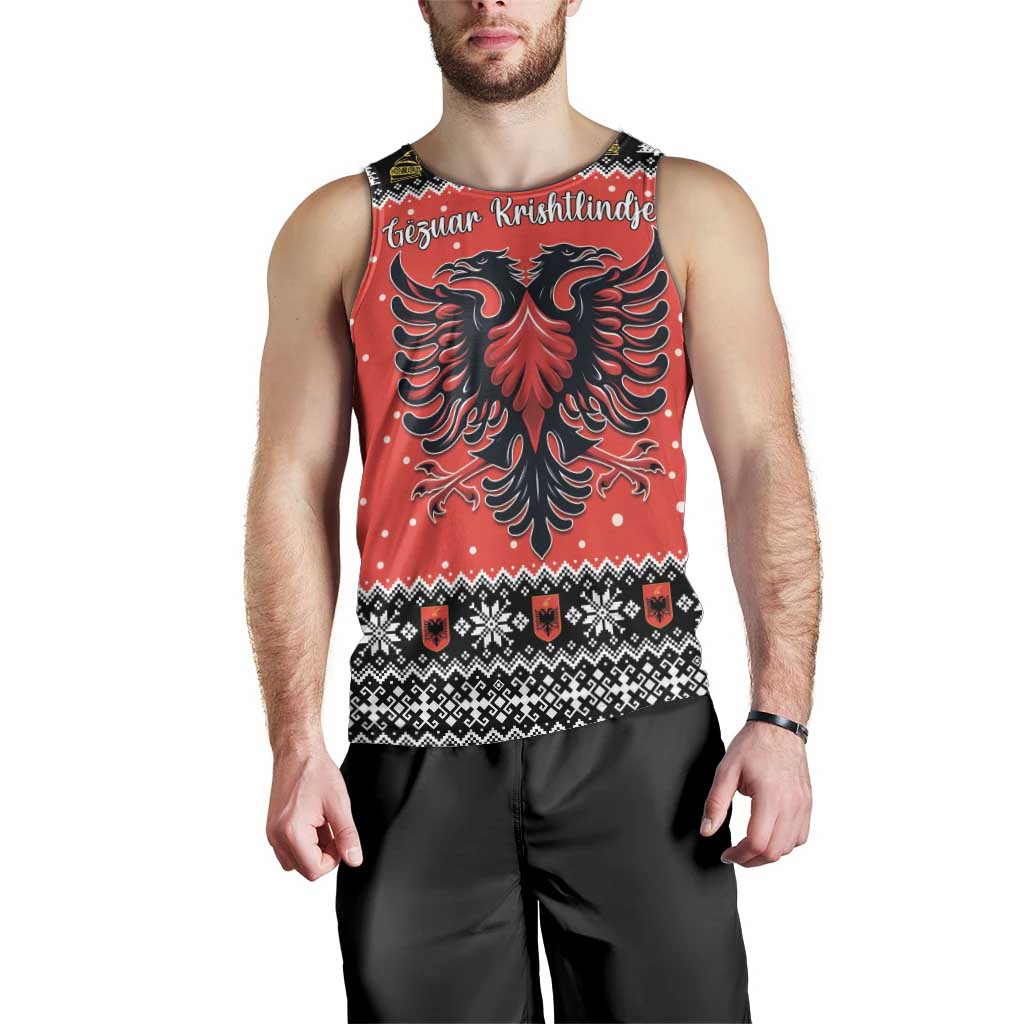 Personalized Albania Christmas Eagle Men Tank Top The Double-headed Eagle - Wonder Print Shop