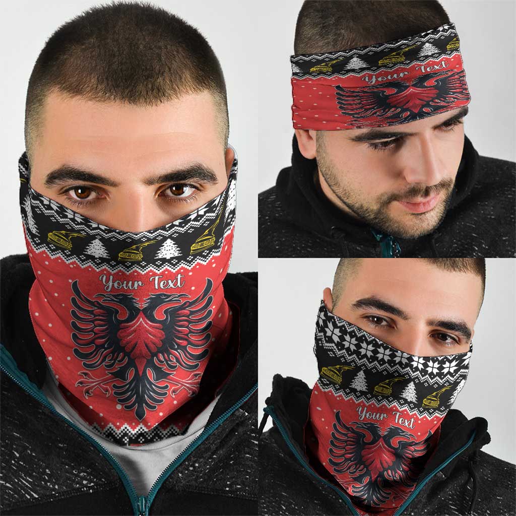 Personalized Albania Christmas Eagle Neck Gaiter The Double-headed Eagle - Wonder Print Shop