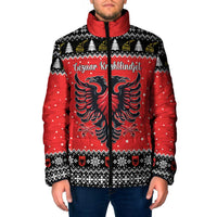 Personalized Albania Christmas Eagle Padded Jacket The Double-headed Eagle - Wonder Print Shop
