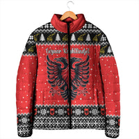 Personalized Albania Christmas Eagle Padded Jacket The Double-headed Eagle - Wonder Print Shop