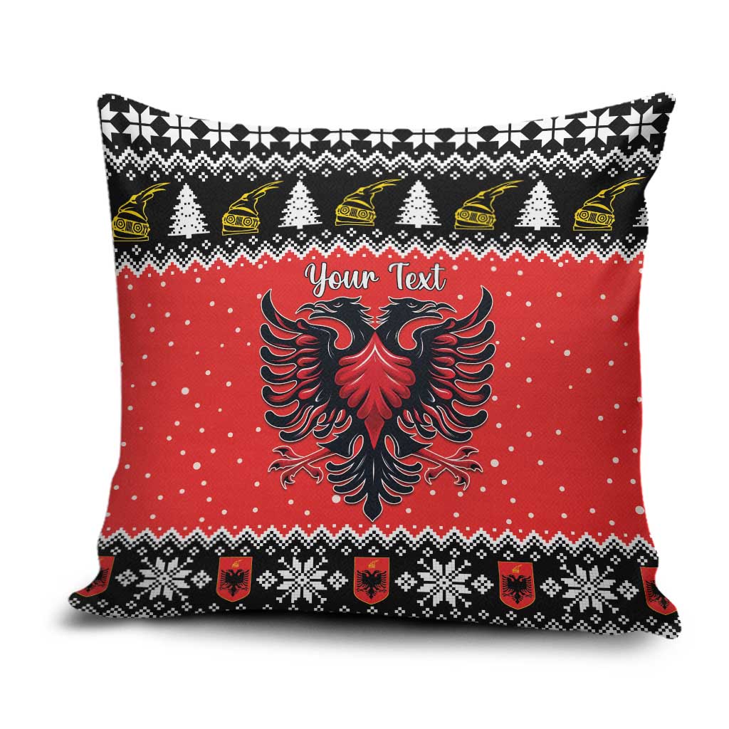 Personalized Albania Christmas Eagle Pillow Cover The Double-headed Eagle - Wonder Print Shop