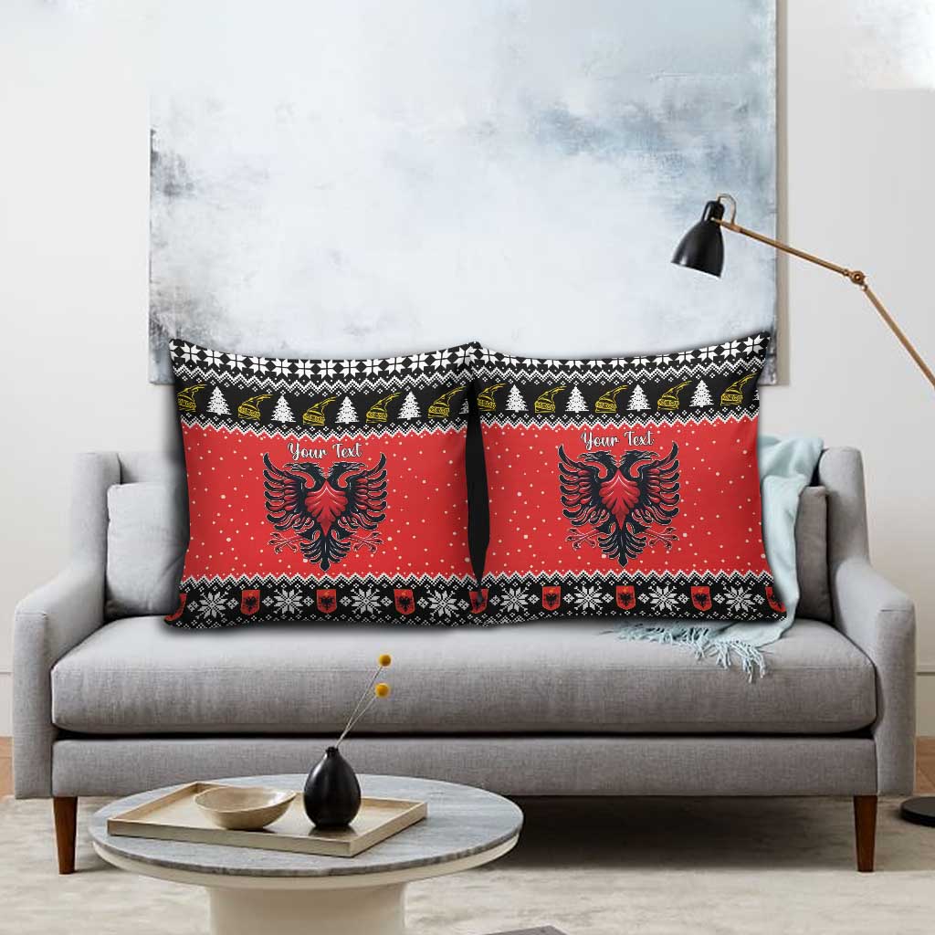 Personalized Albania Christmas Eagle Pillow Cover The Double-headed Eagle - Wonder Print Shop