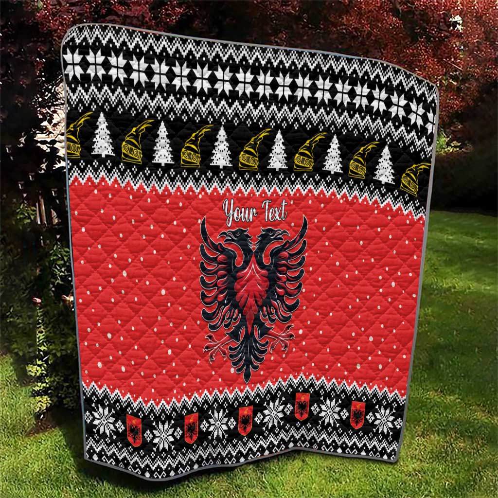Personalized Albania Christmas Eagle Quilt The Double-headed Eagle - Wonder Print Shop