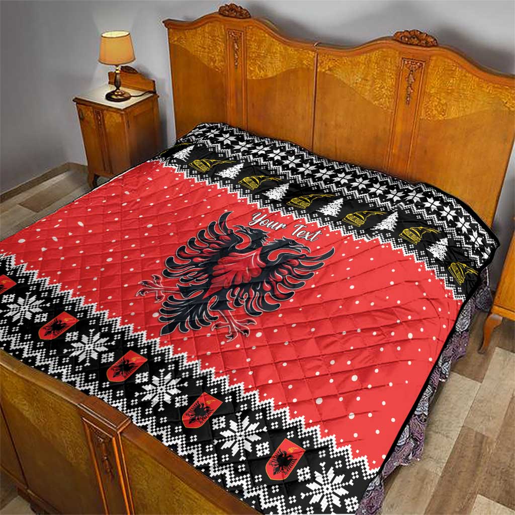 Personalized Albania Christmas Eagle Quilt The Double-headed Eagle - Wonder Print Shop
