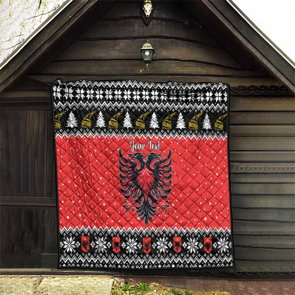 Personalized Albania Christmas Eagle Quilt The Double-headed Eagle - Wonder Print Shop
