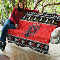 Personalized Albania Christmas Eagle Quilt The Double-headed Eagle - Wonder Print Shop