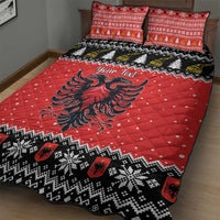 Personalized Albania Christmas Eagle Quilt Bed Set The Double-headed Eagle - Wonder Print Shop