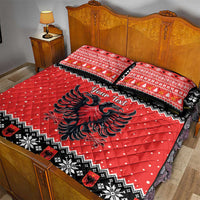 Personalized Albania Christmas Eagle Quilt Bed Set The Double-headed Eagle - Wonder Print Shop