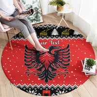 Personalized Albania Christmas Eagle Round Carpet The Double-headed Eagle - Wonder Print Shop