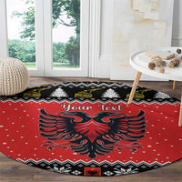 Personalized Albania Christmas Eagle Round Carpet The Double-headed Eagle - Wonder Print Shop