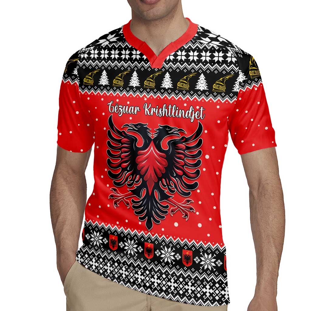 Personalized Albania Christmas Eagle Rugby Jersey The Double-headed Eagle - Wonder Print Shop