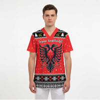Personalized Albania Christmas Eagle Scrub Top The Double-headed Eagle - Wonder Print Shop