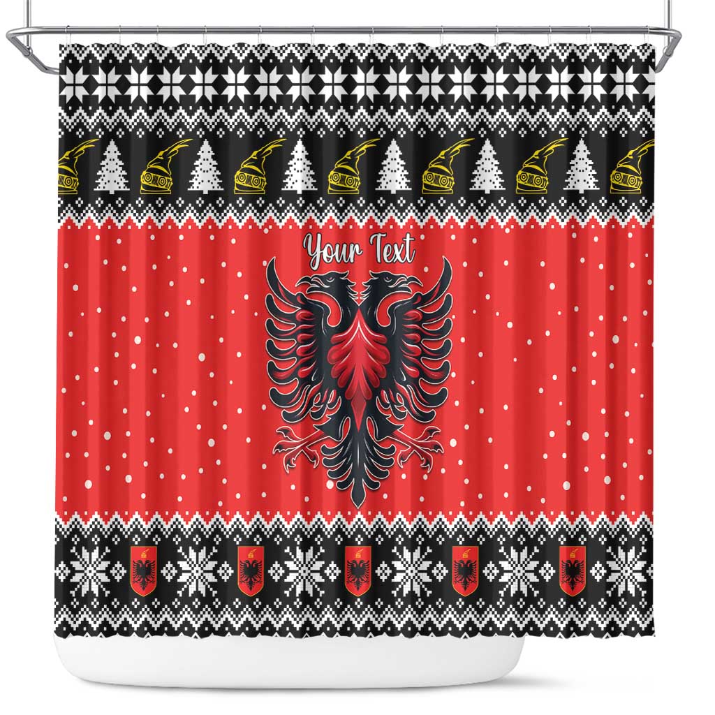 Personalized Albania Christmas Eagle Shower Curtain The Double-headed Eagle - Wonder Print Shop
