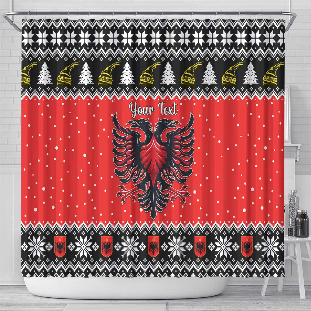 Personalized Albania Christmas Eagle Shower Curtain The Double-headed Eagle - Wonder Print Shop