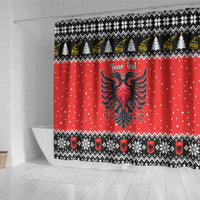 Personalized Albania Christmas Eagle Shower Curtain The Double-headed Eagle - Wonder Print Shop