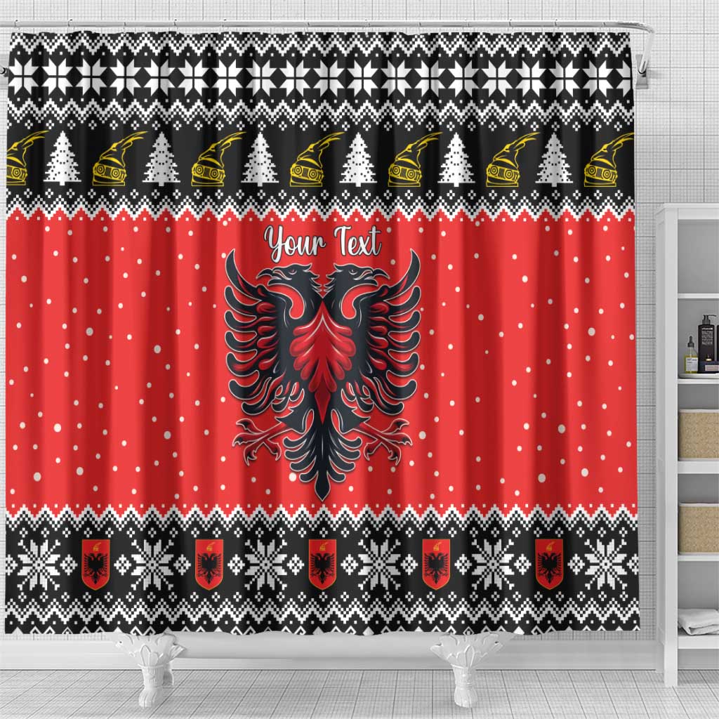 Personalized Albania Christmas Eagle Shower Curtain The Double-headed Eagle - Wonder Print Shop