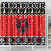 Personalized Albania Christmas Eagle Shower Curtain The Double-headed Eagle - Wonder Print Shop
