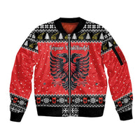 Personalized Albania Christmas Eagle Sleeve Zip Bomber Jacket The Double-headed Eagle - Wonder Print Shop