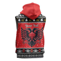 Personalized Albania Christmas Eagle Sleeveless Zip Hoodie The Double-headed Eagle - Wonder Print Shop