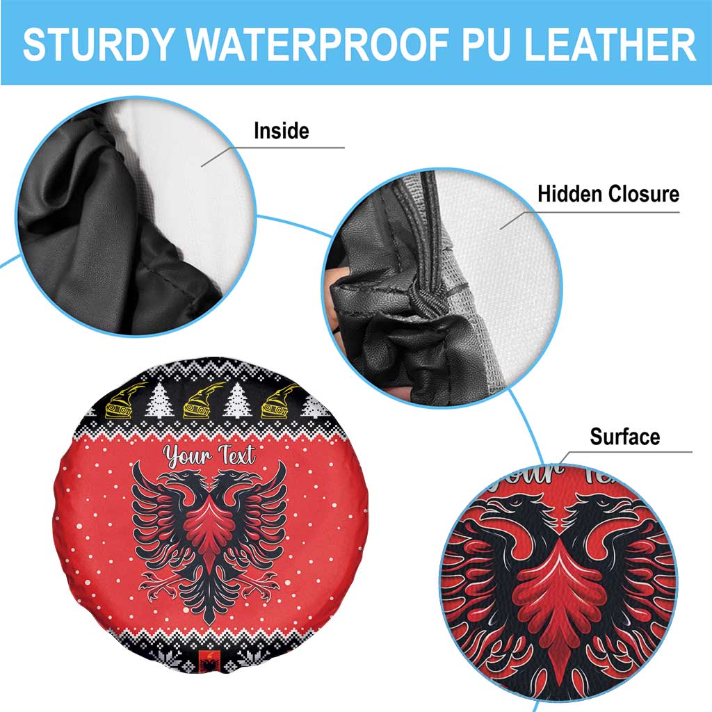 Personalized Albania Christmas Eagle Spare Tire Cover The Double-headed Eagle - Wonder Print Shop