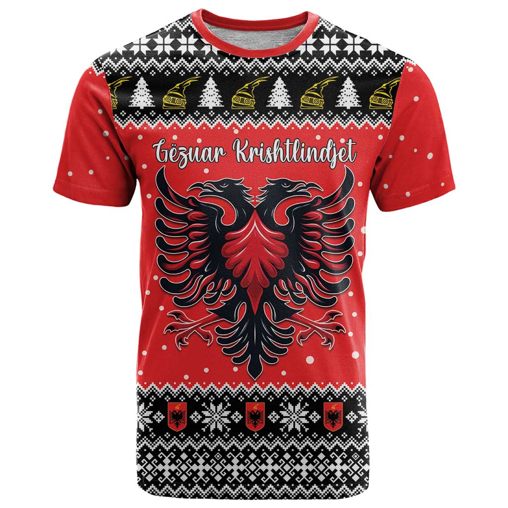 Personalized Albania Christmas Eagle T Shirt The Double-headed Eagle - Wonder Print Shop