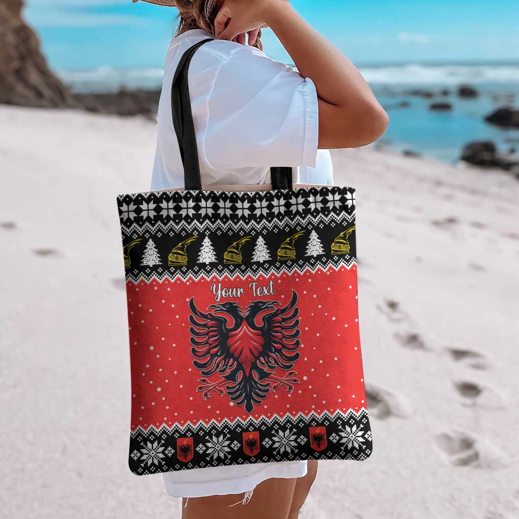 Personalized Albania Christmas Eagle Tote Bag The Double-headed Eagle - Wonder Print Shop