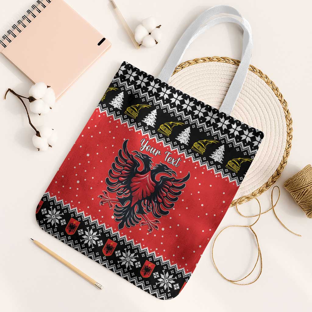 Personalized Albania Christmas Eagle Tote Bag The Double-headed Eagle - Wonder Print Shop