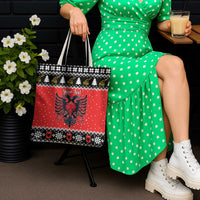 Personalized Albania Christmas Eagle Tote Bag The Double-headed Eagle - Wonder Print Shop