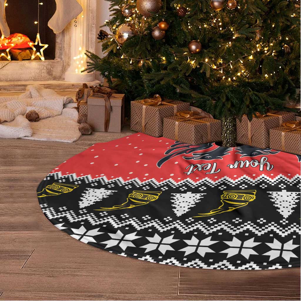 Personalized Albania Christmas Eagle Tree Skirt The Double-headed Eagle - Wonder Print Shop