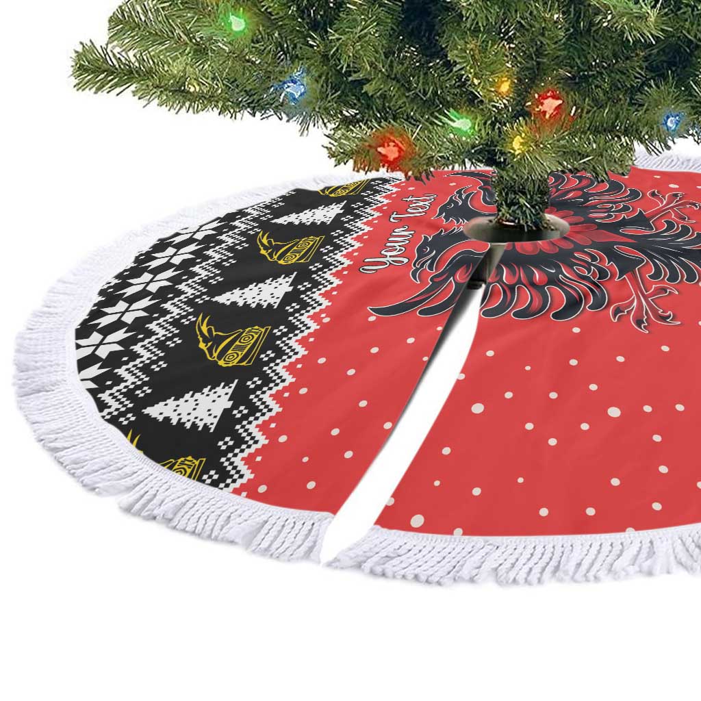 Personalized Albania Christmas Eagle Tree Skirt The Double-headed Eagle - Wonder Print Shop