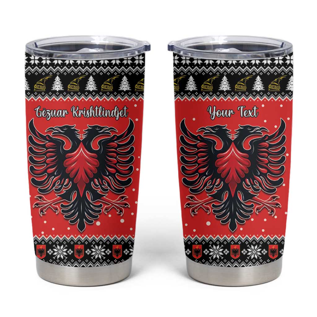 Personalized Albania Christmas Eagle Tumbler Cup The Double-headed Eagle - Wonder Print Shop