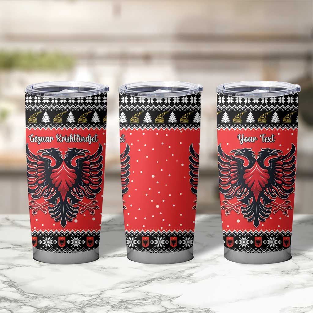 Personalized Albania Christmas Eagle Tumbler Cup The Double-headed Eagle - Wonder Print Shop