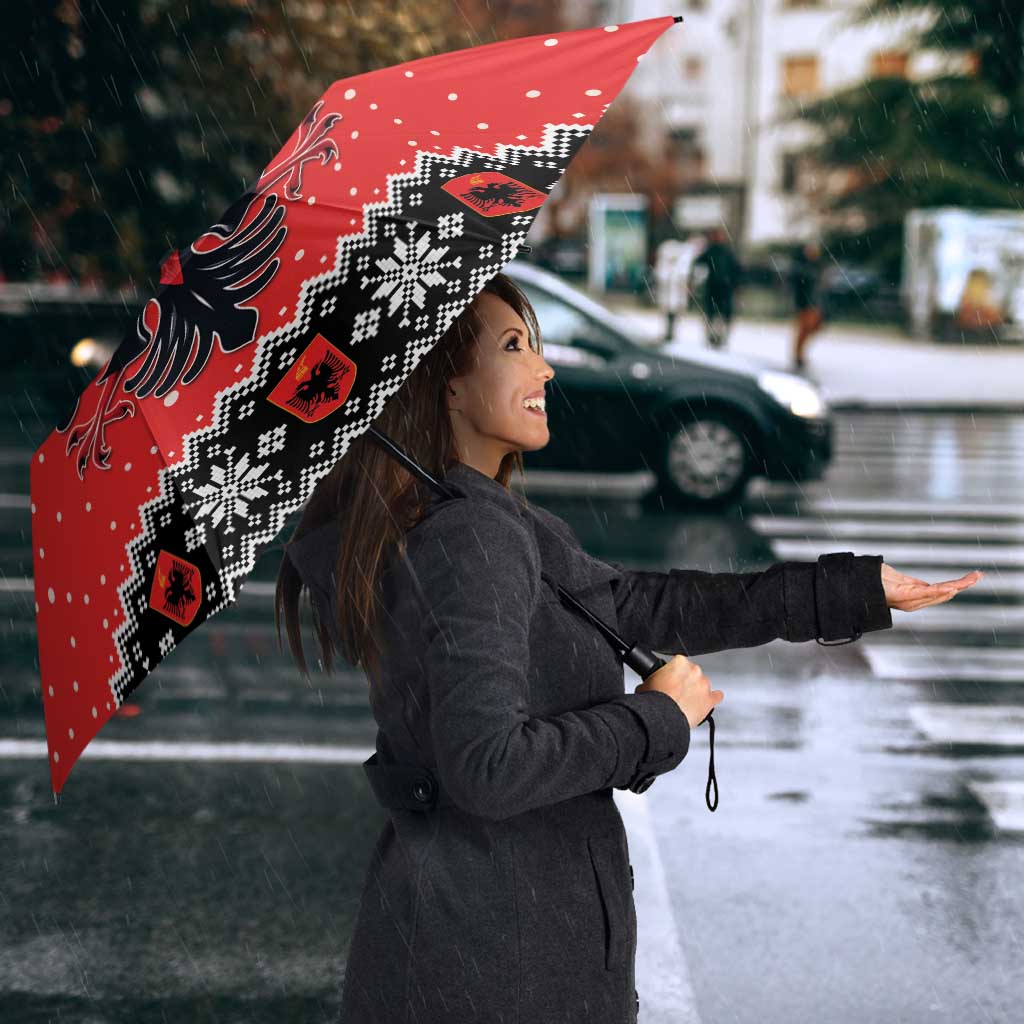 Personalized Albania Christmas Eagle Umbrella The Double-headed Eagle - Wonder Print Shop