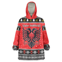 Personalized Albania Christmas Eagle Wearable Blanket Hoodie The Double-headed Eagle - Wonder Print Shop