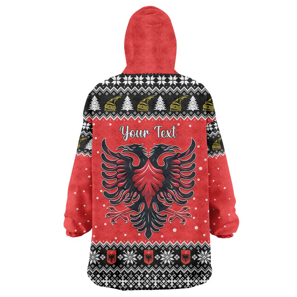 Personalized Albania Christmas Eagle Wearable Blanket Hoodie The Double-headed Eagle - Wonder Print Shop