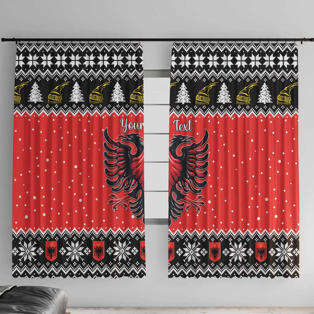 Personalized Albania Christmas Eagle Window Curtain The Double-headed Eagle - Wonder Print Shop