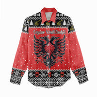 Personalized Albania Christmas Eagle Women Casual Shirt The Double-headed Eagle - Wonder Print Shop