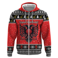 Personalized Albania Christmas Eagle Zip Hoodie The Double-headed Eagle - Wonder Print Shop