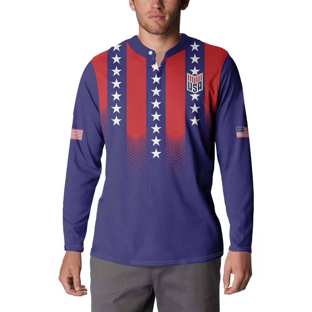 Custom World Soccer 2026 USA Button Sweatshirt Stars, Stripes and Glory - Wonder Print Shop