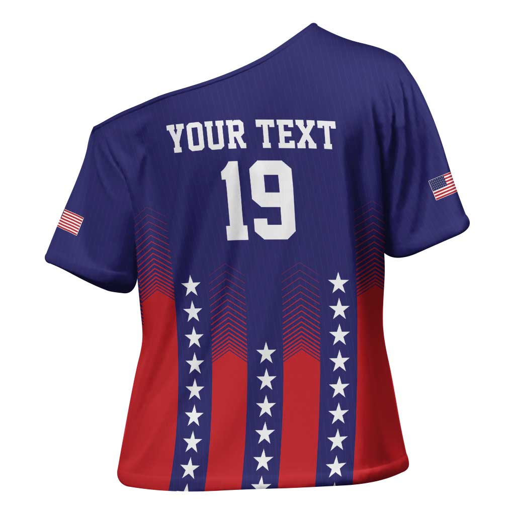 Custom World Soccer 2026 USA Cross Shoulder Shirt Stars, Stripes and Glory - Wonder Print Shop