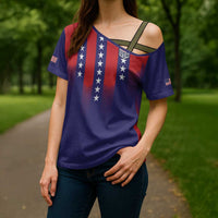 Custom World Soccer 2026 USA Cross Shoulder Shirt Stars, Stripes and Glory - Wonder Print Shop