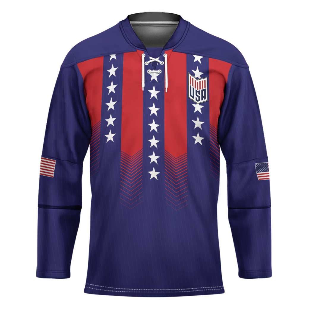 Custom World Soccer 2026 USA Hockey Jersey Stars, Stripes and Glory - Wonder Print Shop